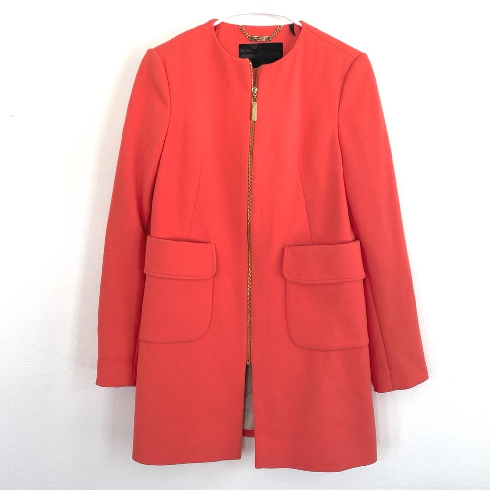 Planet London Orange Straight Transitional Coat